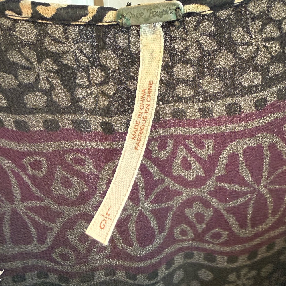 Free People Penny Lane Babydoll
Tunic Dress Boho Print Chiffon Pockets Size L - Picture 6 of 12